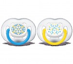 Соска-пустышка силиконовая, Avent (Авент) 2 шт SCF180/27 Фри Флоу для мальчиков 6-18 мес