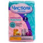 Салфетки вискозные, Чистюля р. 25смх38см 7 шт легкая неделька для уборки