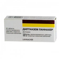 Дилтиазем Ланнахер, табл. пролонг. п/о пленочной 180 мг №30