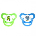 Соска-пустышка, Бусинка 1 шт арт. 411 Мотылек с кольцом с прикусом 0-3 мес