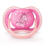 Соска-пустышка силиконовая, Avent (Авент) 1 шт SCF 546/12 ультра эйр ортодонтическая для девочек 6-18 мес